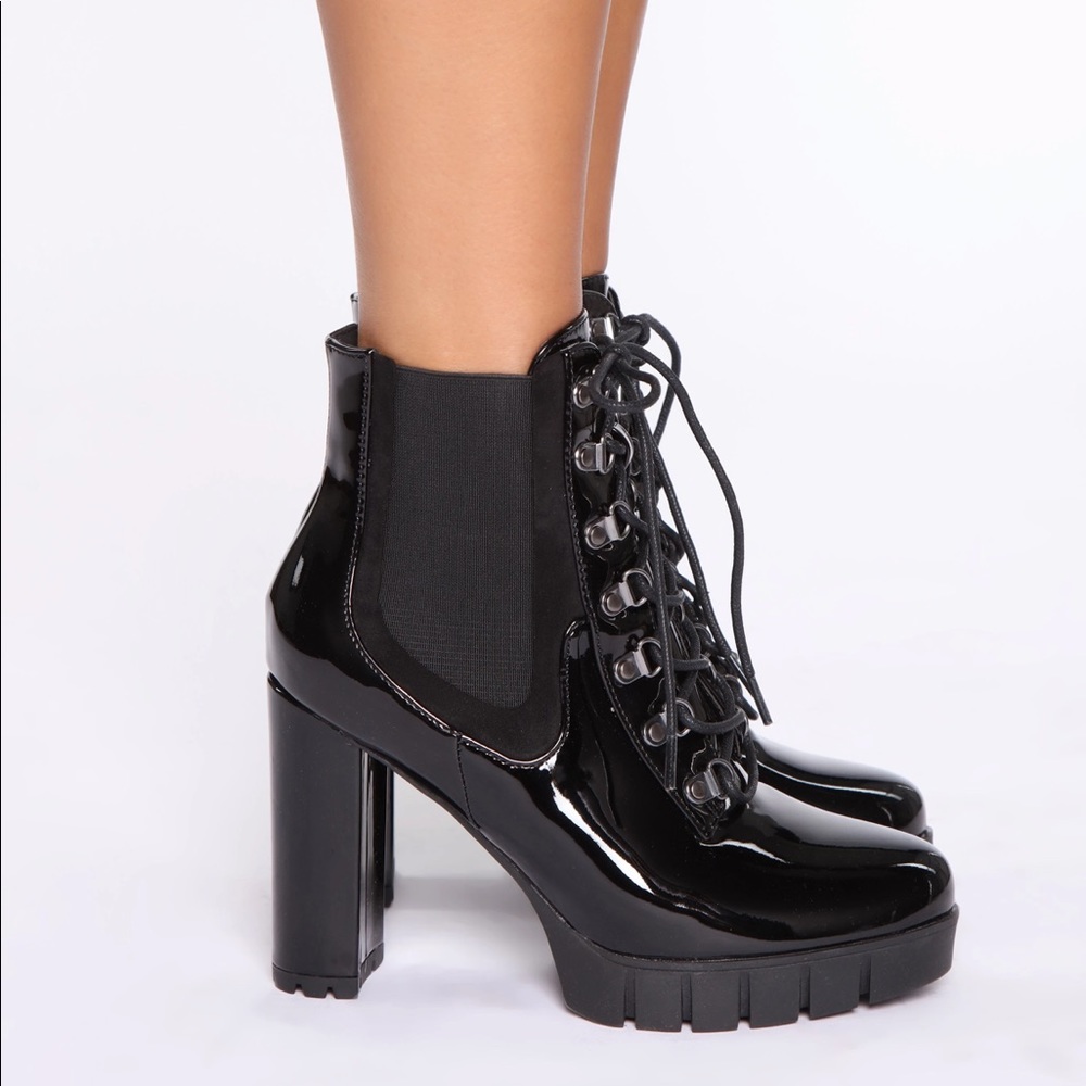 Did It My Way Patent Booties - Black Patent